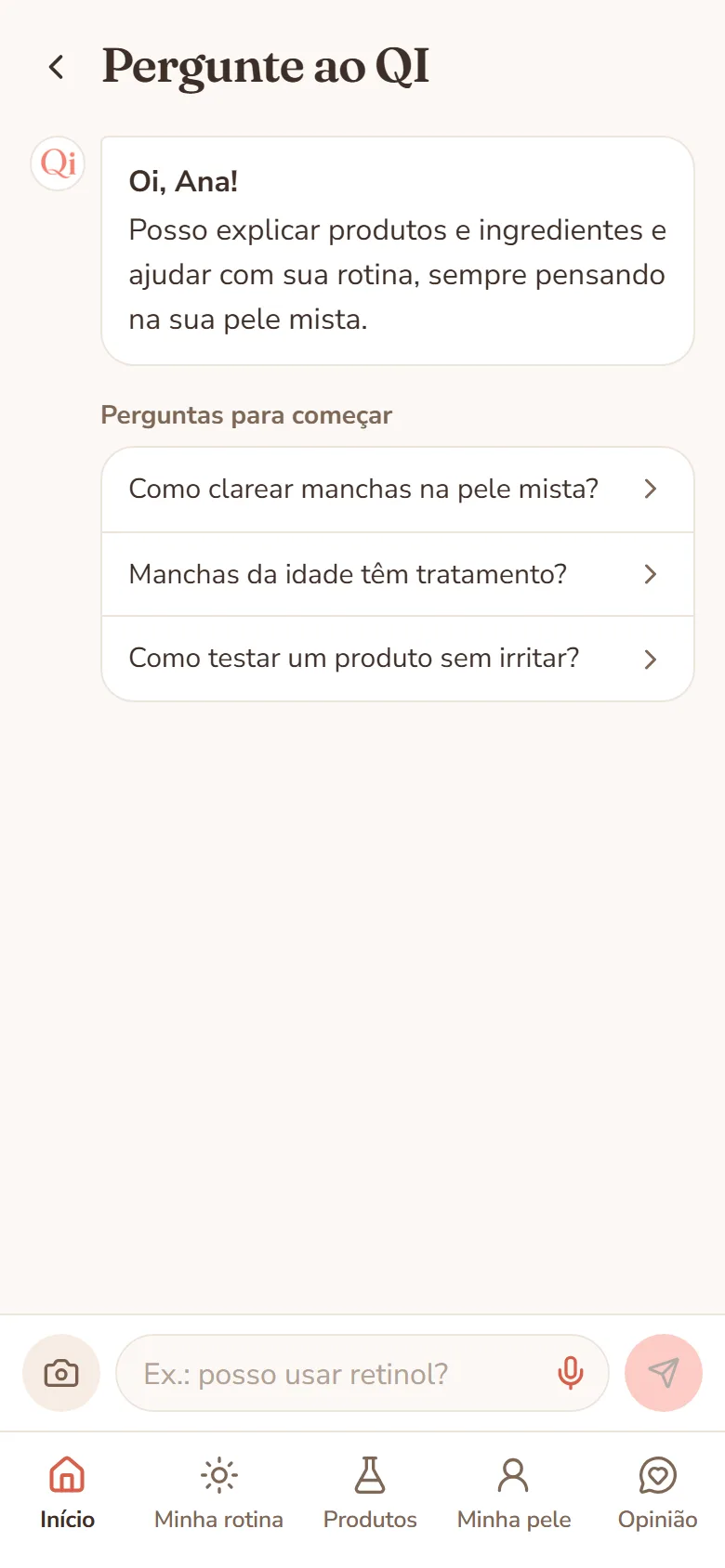 Pergunte o que quiser sobre a sua pele