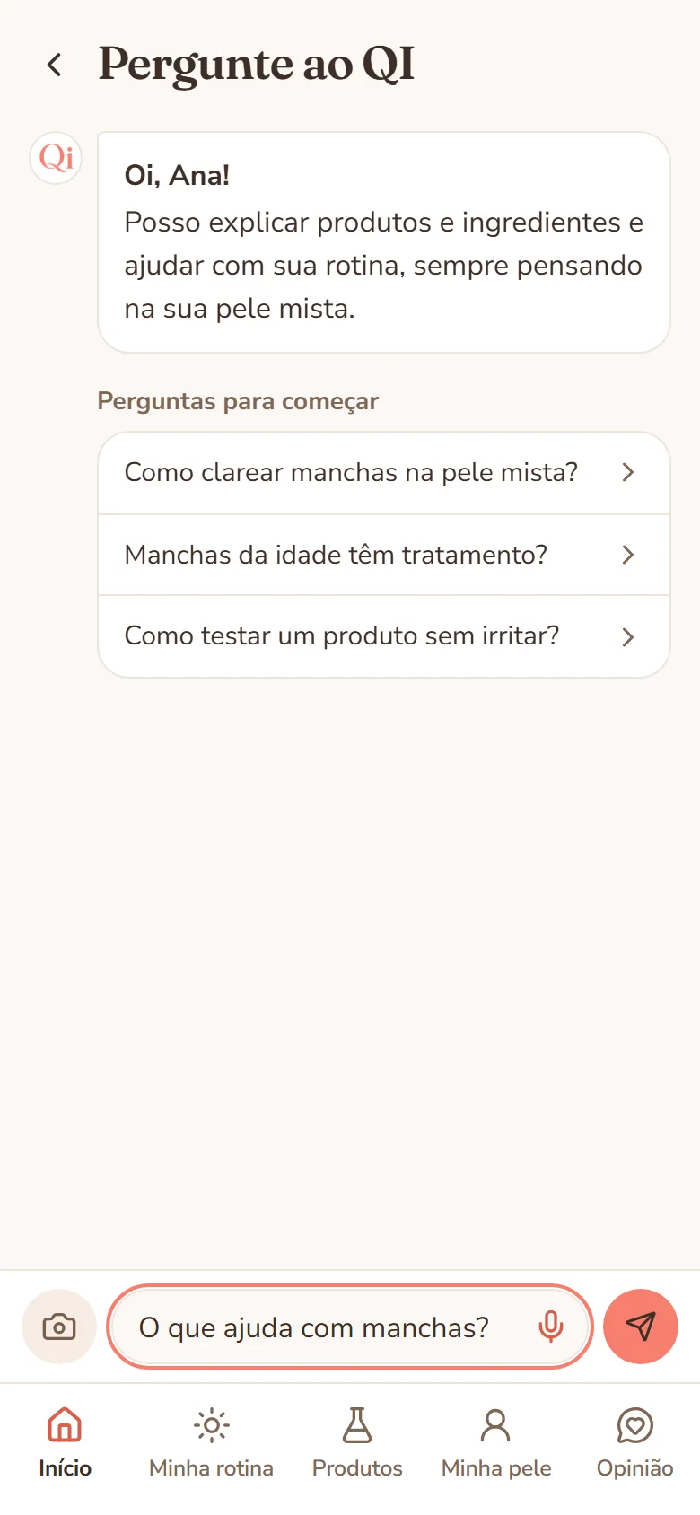 Escreva ou fale a sua dúvida