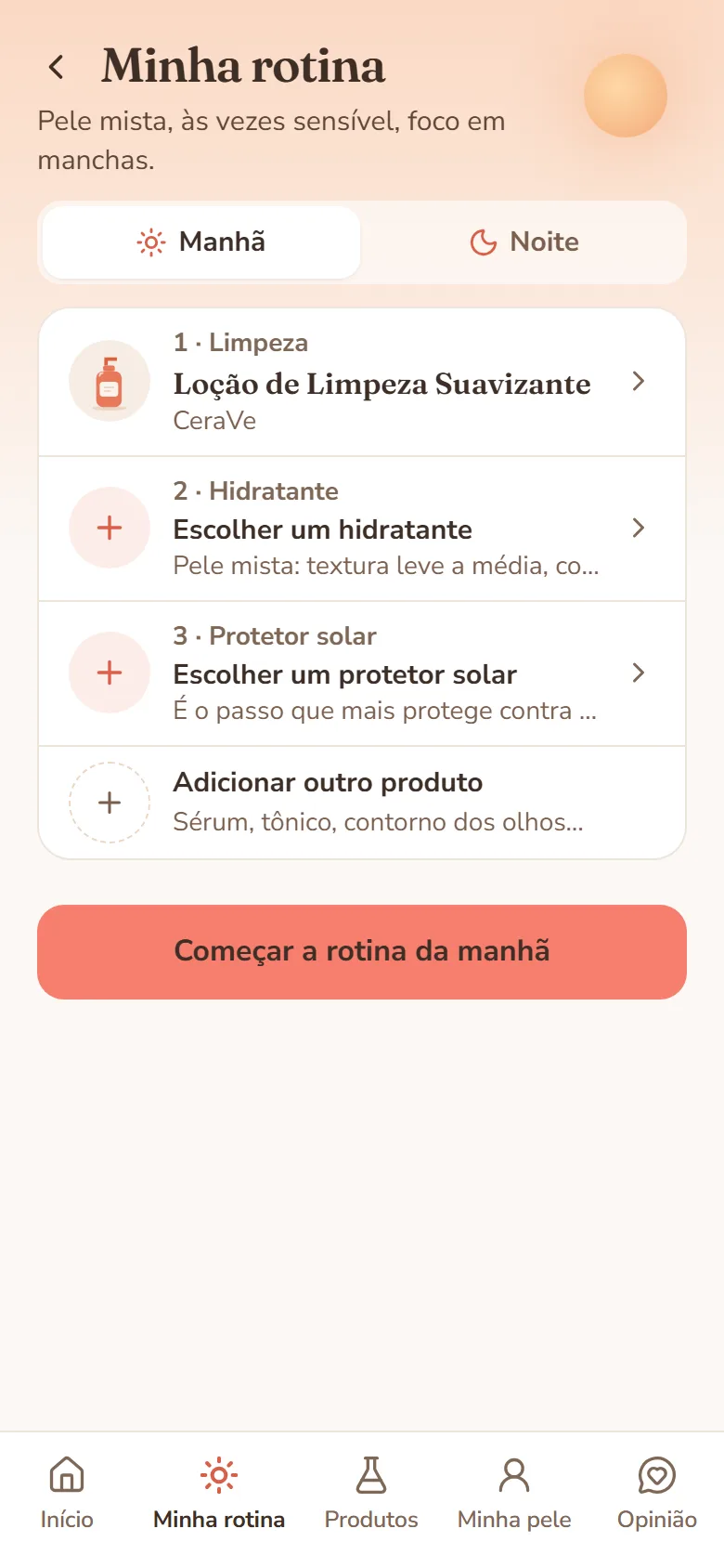 Sua rotina de manhã e de noite, passo a passo